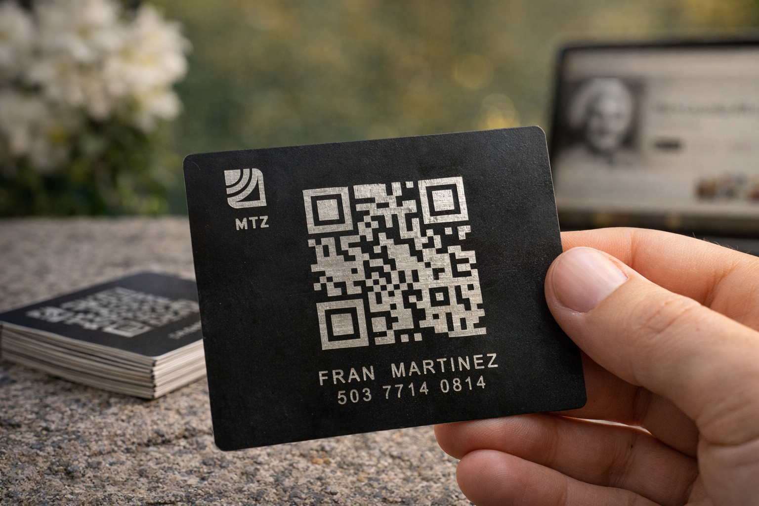 Placa de aluminio con QR grabado